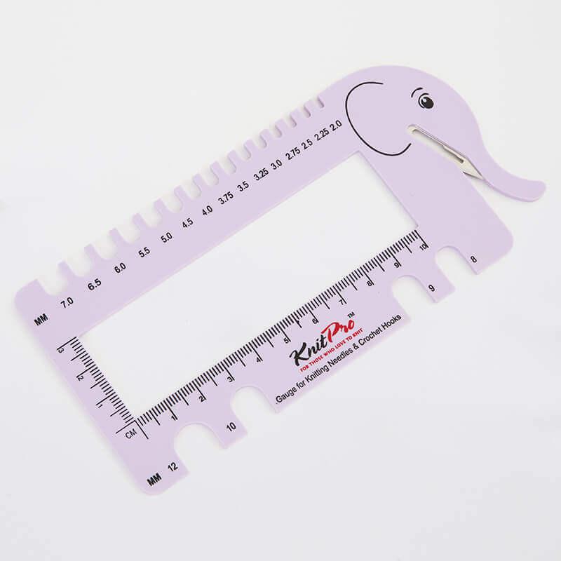 KnitPro Needle & Crochet Sizer with Yarn Cutter in Lilac