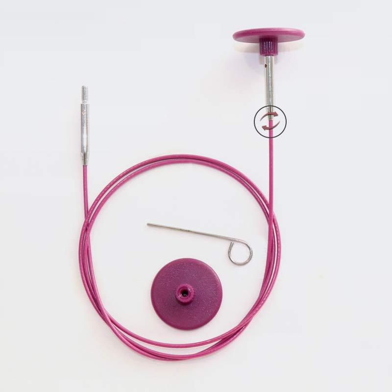 Fixed and Swivel Cables by KnitPro, Stainless Steel
