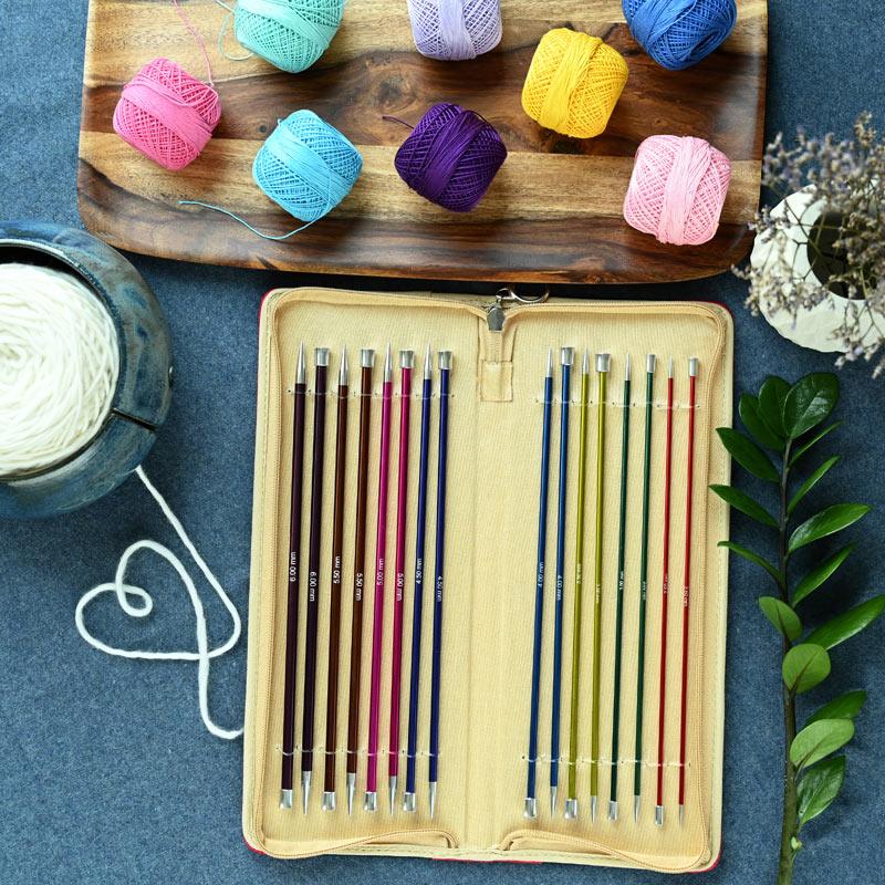 KnitPro Zing Straight Single Pointed Needles bold colors