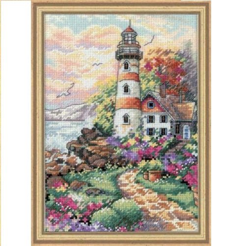 Beacon at Daybreak cross stitch kit by DIMENSIONS Gold Collection.