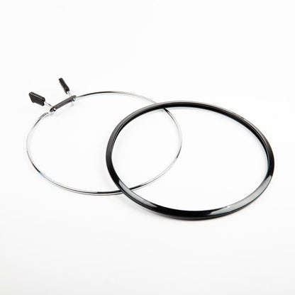 Adjustable spring tension hoop for embroidery and sewing.