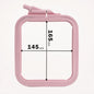 Square plastic embroidery hoop with screw for secure tension, Nurge.