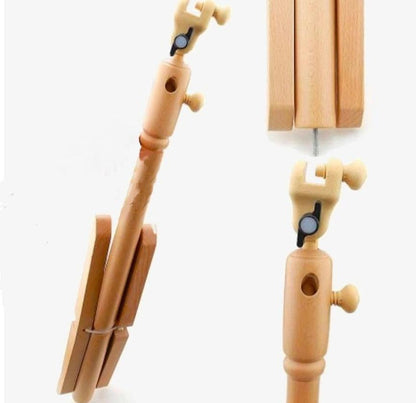 Wooden embroidery stand with legs, floor model by Nurge.