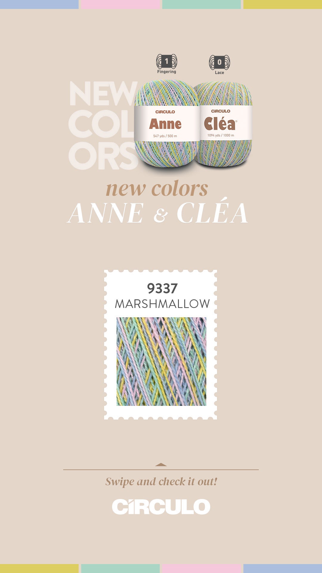 Filato Circulo ANNE 100% cotone – 250 m/73 g per progetti di uncinetto e maglia
