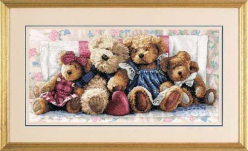 DIMENSIONS Gold Collection A ROW OF LOVE Counted Cross Stitch Kit count white cotton Aida 