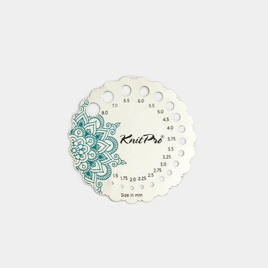 KnitPro Mindful Sterling Silver Plated Needle Gauge