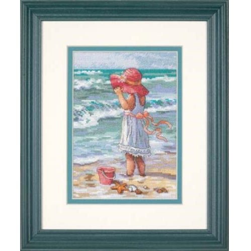 Girl at the Beach cross stitch kit by DIMENSIONS.