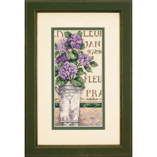 Hydrangea Floral cross stitch kit by DIMENSIONS.