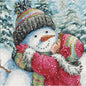 DIMENSIONS A KISS FOR SNOWMAN, Counted Cross Stitch Kit count white cotton Aida