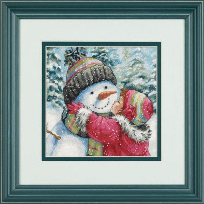 A KISS FOR SNOWMAN, Counted Cross Stitch Kit