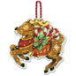 Reindeer ornament cross-stitch kit, plastic canvas.