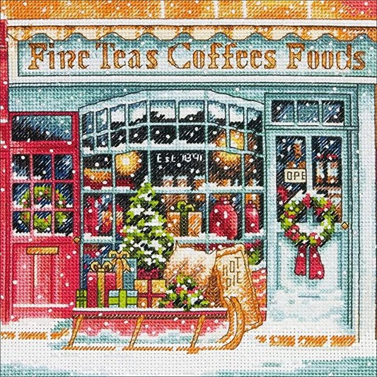 Coffee Shoppe cross stitch kit by DIMENSIONS Gold Petite.