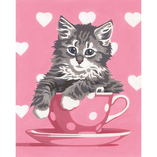 DIMENSIONS PAINTWORKS Kitten Tea Cup paint kit.