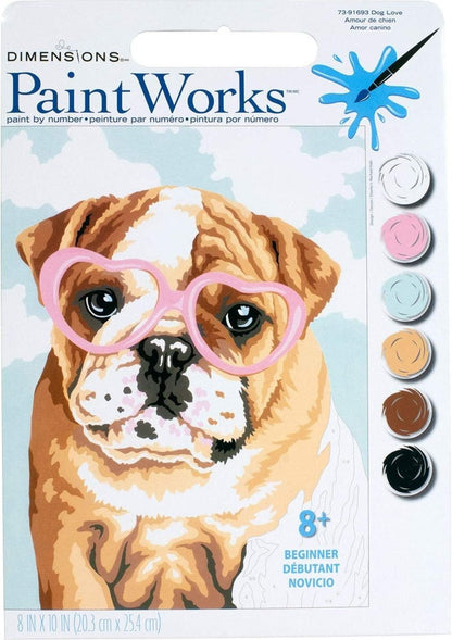 DIMENSIONS PAINTWORKS Dog Love paint kit.