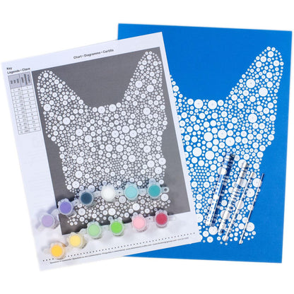 Paint by number Colorful Dog Dots kit.