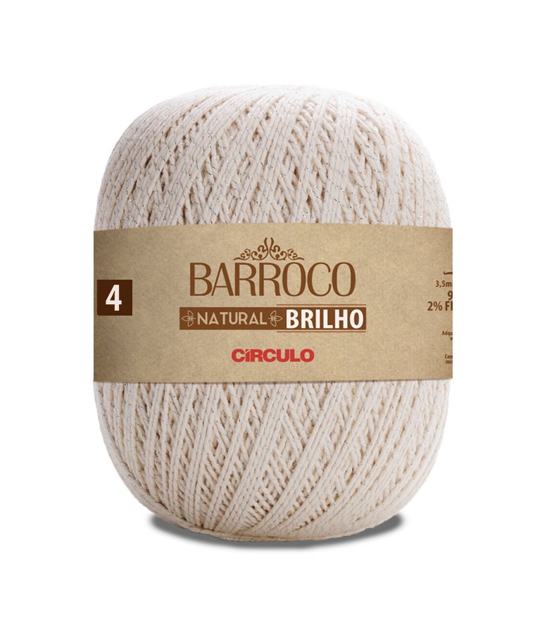 Circulo Barroco Brilho Yarn in gold and silver tones.