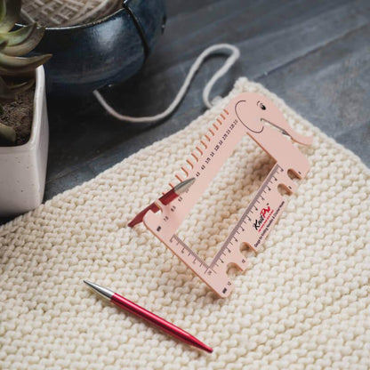 Blush KnitPro View Sizer with Yarn Cutter