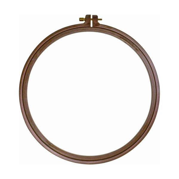 Nurge wood effect plastic embroidery hoop with screw.