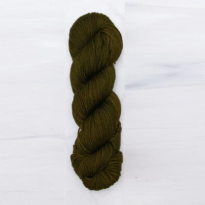 Khaki Symfonie yarn, hand-dyed Superwash Merino.