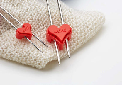 addiToGo Stitch Securing Heart Set - 2 - Piece Needle Stoppers for Knitting - Leo Hobby Marketplace