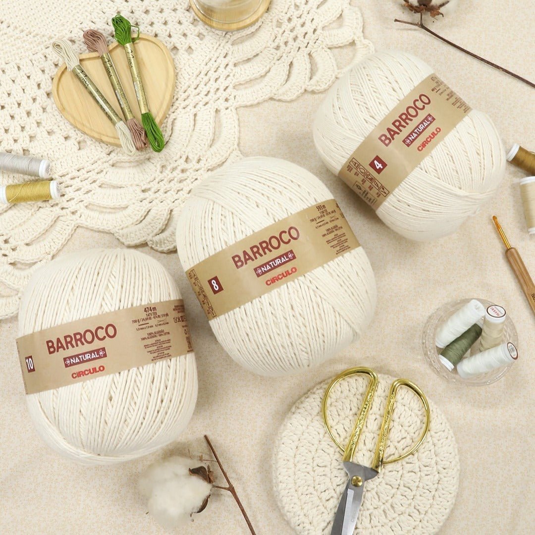 Circulo Barroco Brilho Yarn adding sparkle to a design.