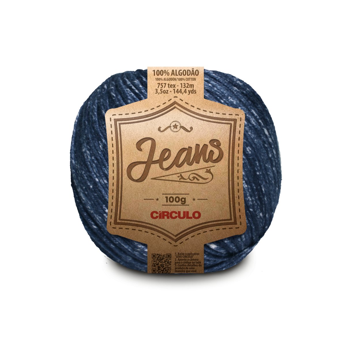 Circulo Jeans Yarn - 100% Brazilian Cotton, Denim Effect, 132m, 100g - Leo Hobby Marketplace