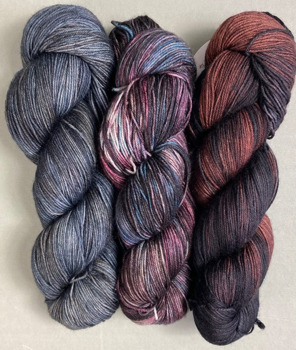 Deep Dark Chocolate Superwash Merino yarn.