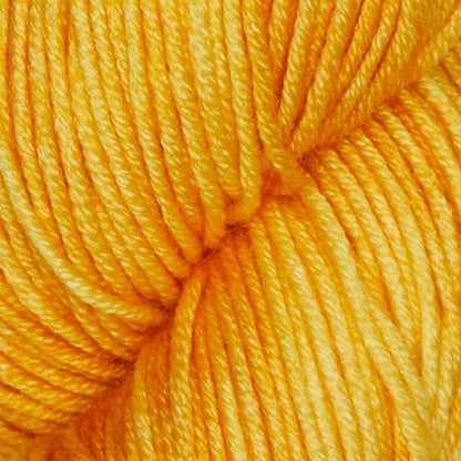 Bright Mango Superwash Merino yarn.