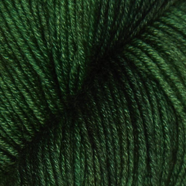 Rich Moss Superwash Merino yarn, hand-dyed for a deep