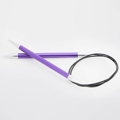 Fixed Circular Needles with Zing finish, precision lengths from KnitPro